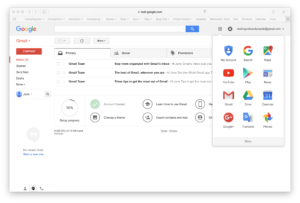 Once in Gmail Go To YouTube